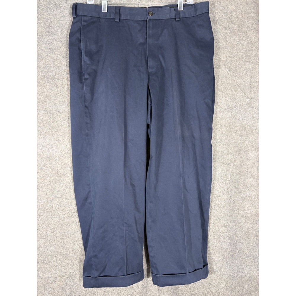 Brooks Brothers Advantage Chino Hudson Navy Blue Cotton Pants Mens 36x27 Cuffed